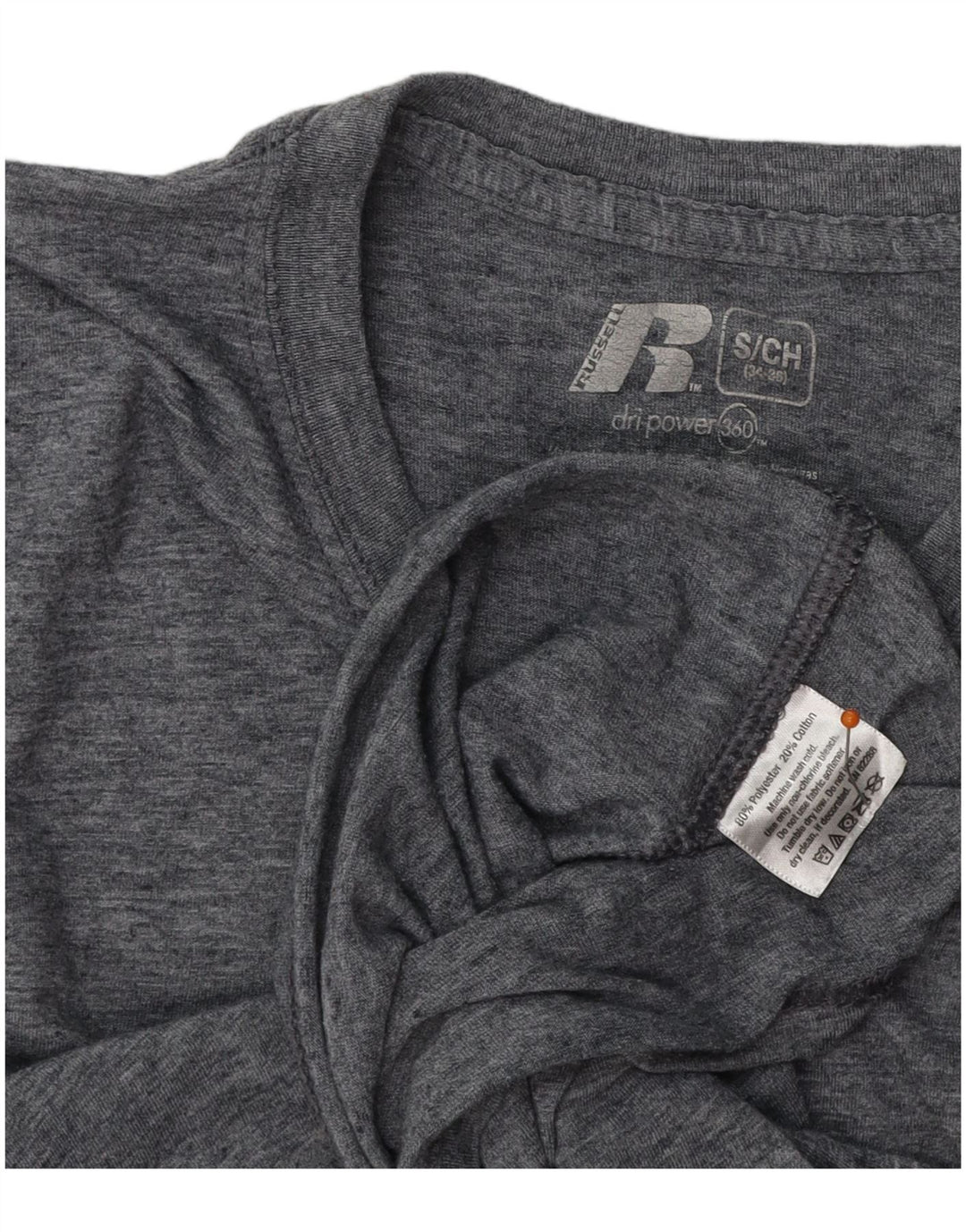 RUSSELL ATHLETIC Herren T-Shirt Top UK 34/36 Small Grau Polyester
