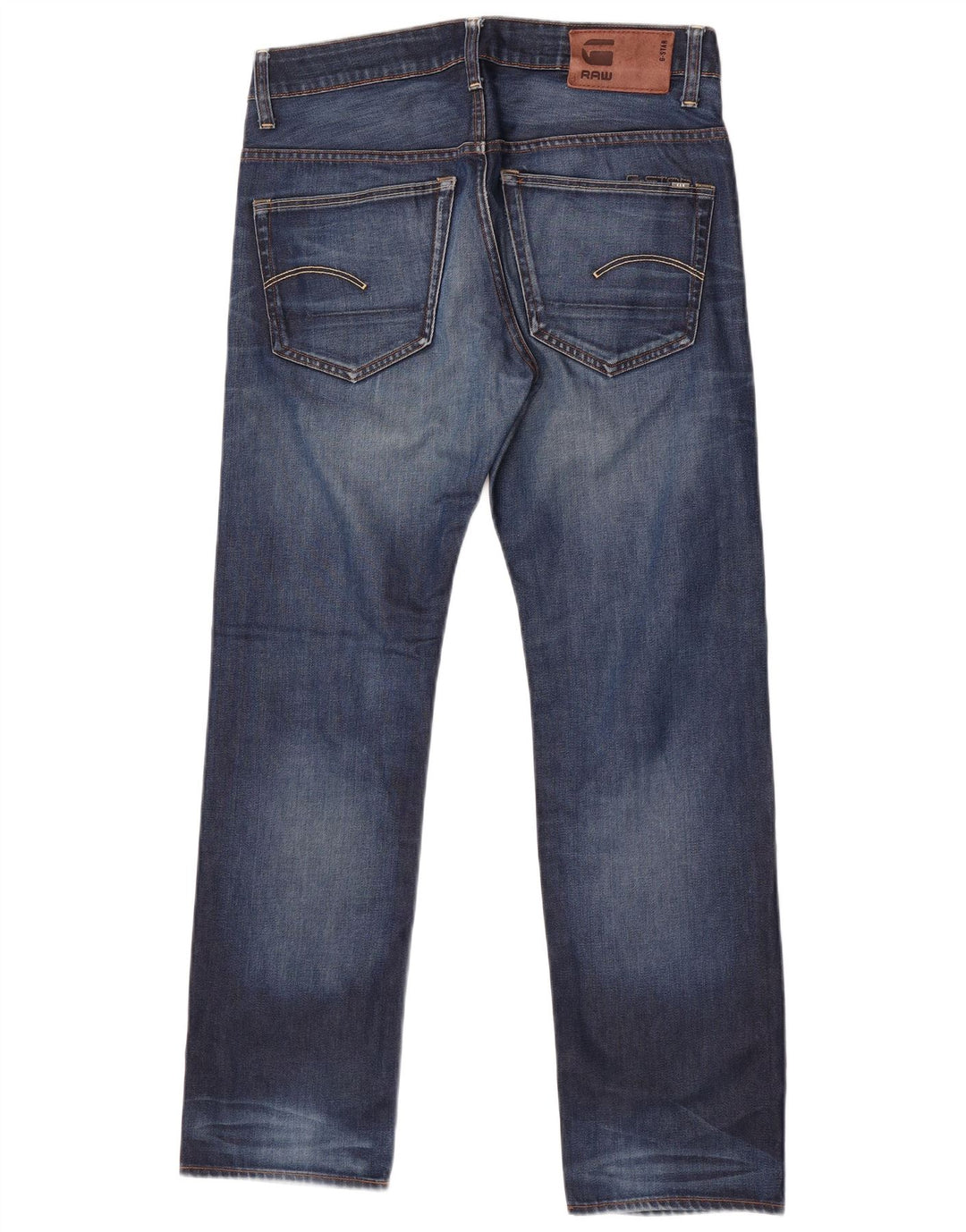 G-Star Herren 3301 Straight Jeans W32 L30 Blaue Baumwolle