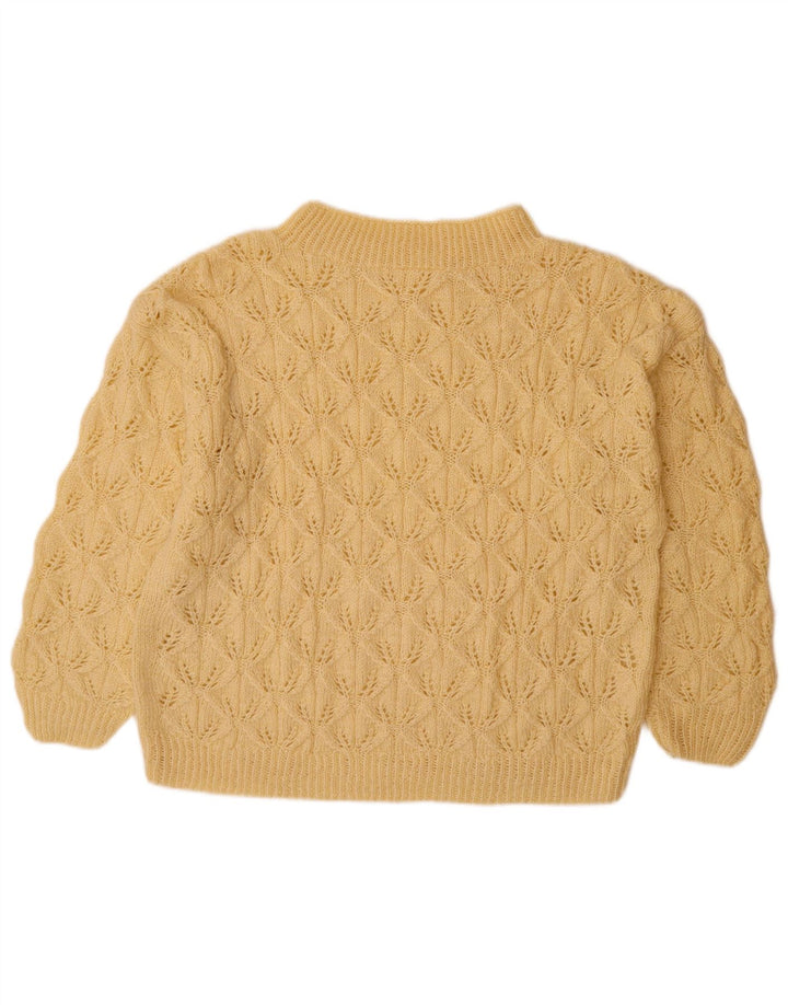 VINTAGE Damen Rollkragenpullover Pullover UK 14 Large Beige