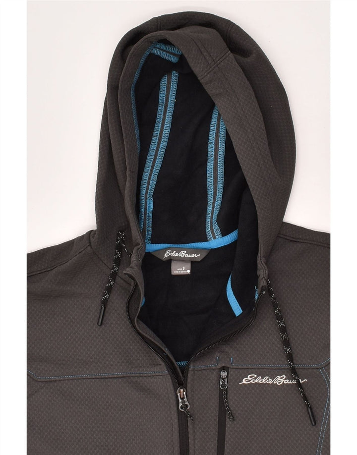 EDDIE BAUER Mens Zip Hoodie Sweater Small Grey Polyester | Vintage Eddie Bauer | Thrift | Second-Hand Eddie Bauer | Used Clothing | Messina Hembry 