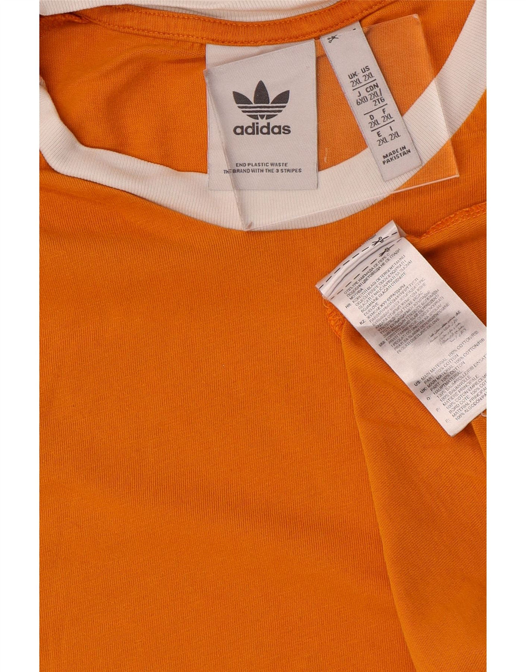 Adidas Herren T-Shirt Top 2XL Orange Baumwolle