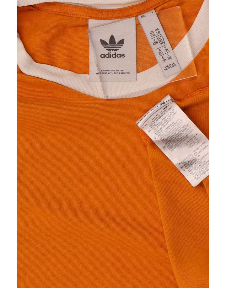 Adidas Herren T-Shirt Top 2XL Orange Baumwolle