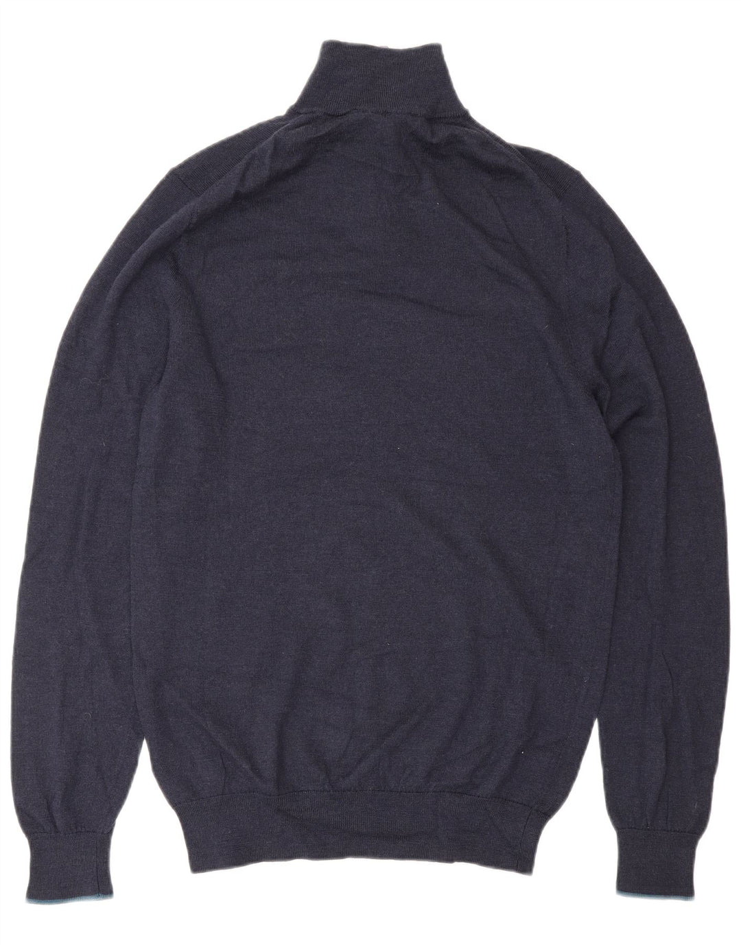 White Stuff Herren-Pullover mit Reißverschluss am Hals, Größe S, marineblaue Wolle