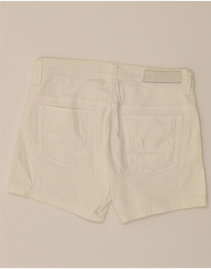 ARMANI Womens Casual Shorts W26 Small  White Cotton Vintage Armani and Second-Hand Armani from Messina Hembry 