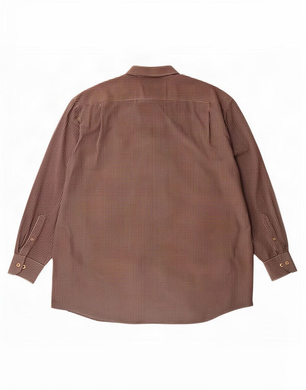 Izod Herrenhemd 3XL, braune Gingham-Baumwolle