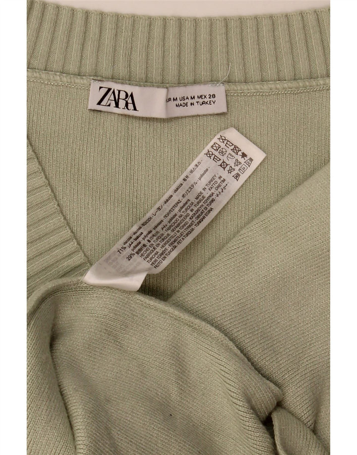 Zara Damen Übergroßes Weste-Tanktop UK 14 Medium Khaki Viscose
