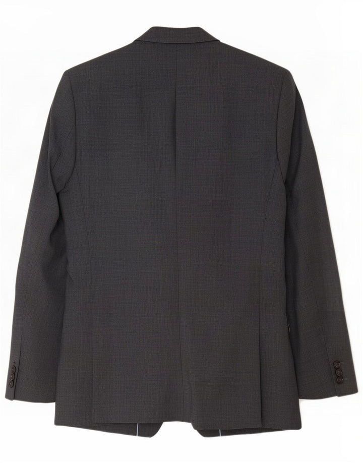 Marks & Spencer Herren-Blazer, lang, 2 Knöpfe, schmale Passform, UK 40, Mittelgrau