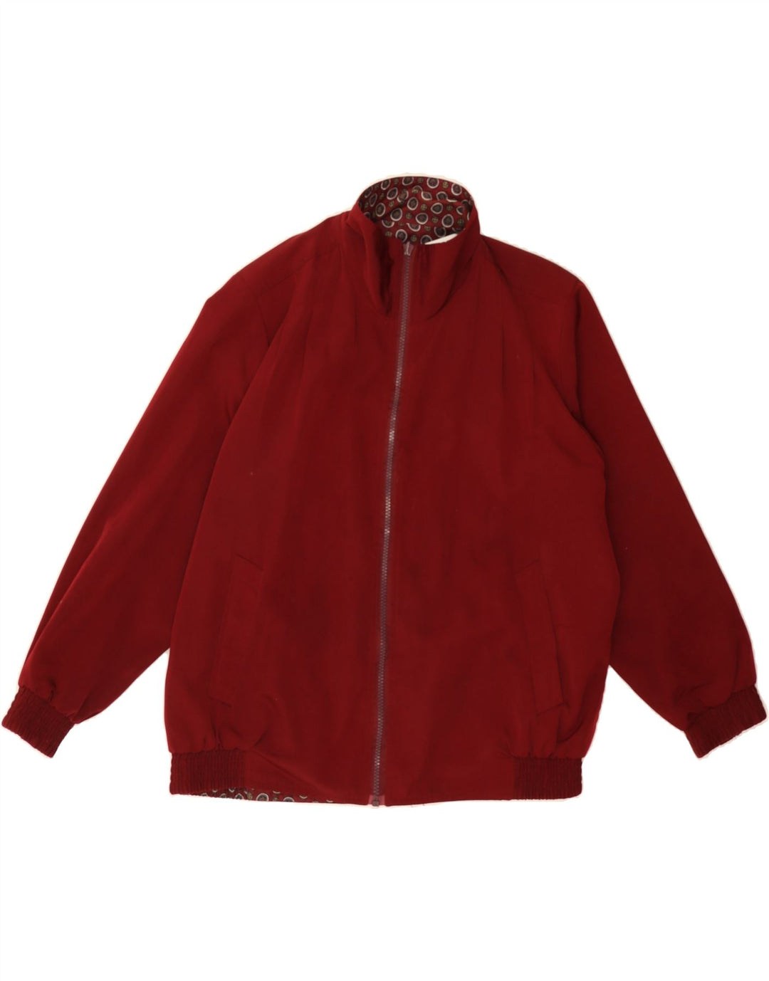 VINTAGE Womens Reversible Bomber Jacket UK 14 Medium Burgundy Vintage Vintage and Second-Hand Vintage from Messina Hembry 
