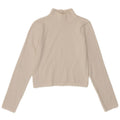 Zara Damen Crop Top Langarm UK 12 Mittelweiß