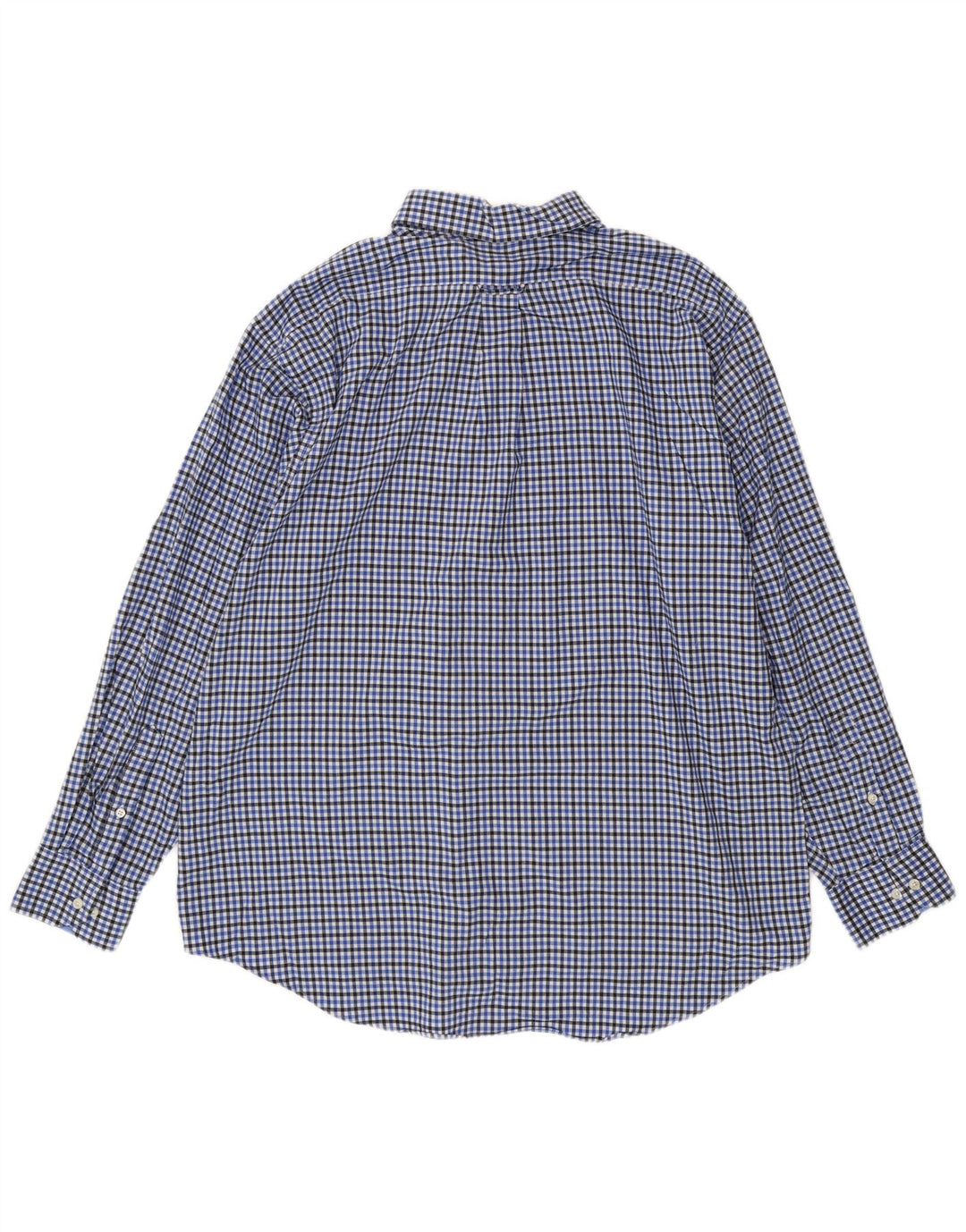 Izod Herrenhemd, Größe 17 17 1/2 XL, blau karierte Baumwolle