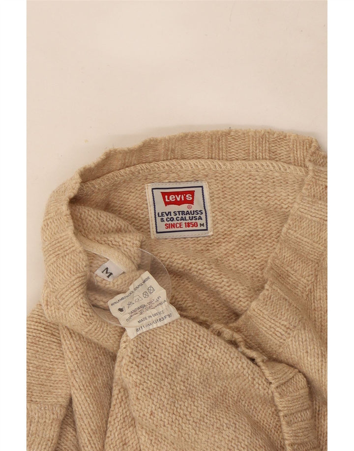Levi's Herren-Pullover mit V-Ausschnitt aus mittelbeiger Wolle