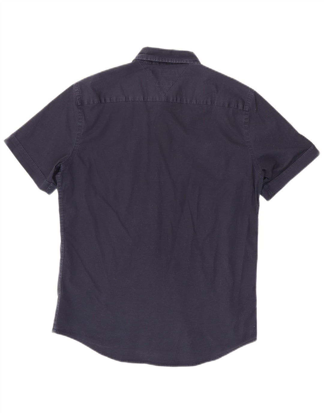 TOMMY HILFIGER Herren Slim Fit Kurzarmhemd Mittelmarineblaue Baumwolle