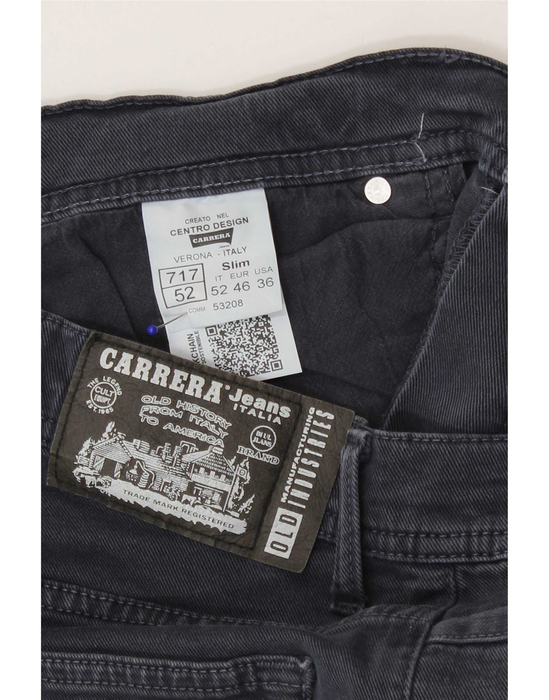 Carrera Herren 717 Slim Jeans W36 L30 Graue Baumwolle