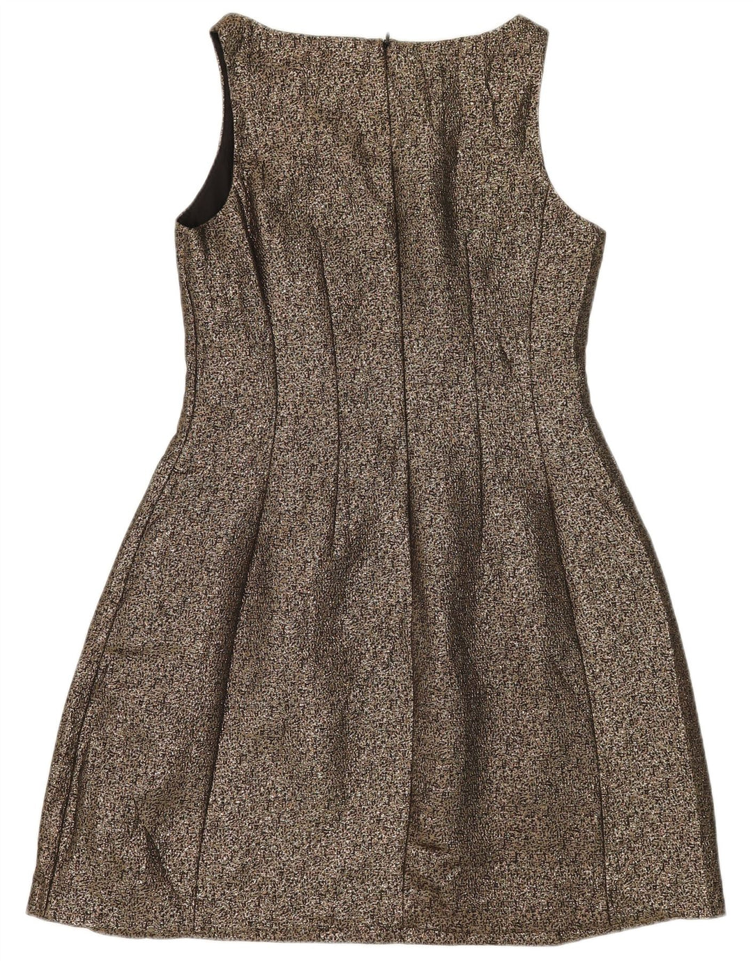 Oasis Damen Ärmelloses A-Linien-Kleid UK 12 Medium Gold Polyester