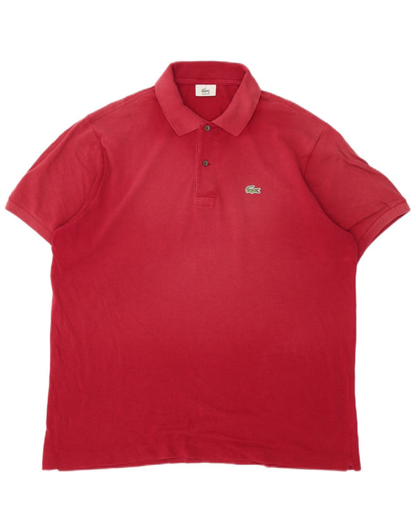 Lacoste Herren-Poloshirt, Größe 7 2XL, burgunderrote Baumwolle