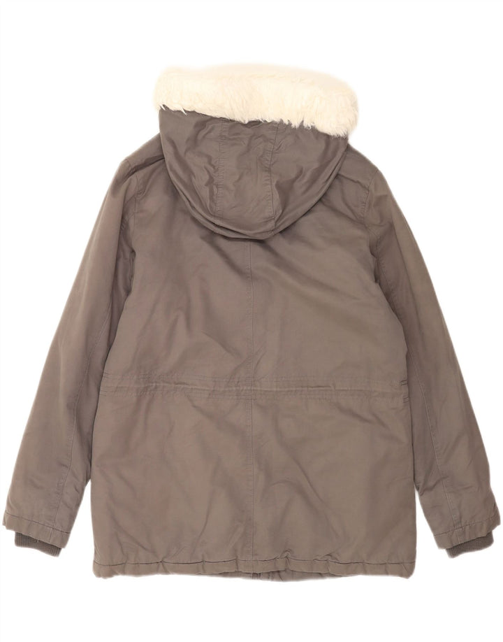 Oasis Damen-Parkajacke mit Kapuze, UK 14, Mittelgrau, Polyester