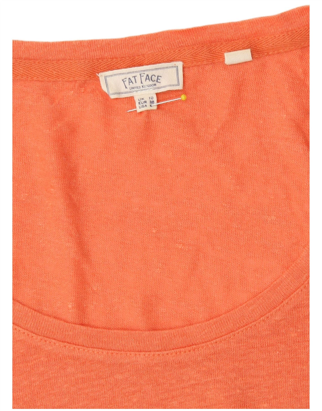 Fat Face Damen-T-Shirt in Übergröße, Gr. 10, Größe S, Orange