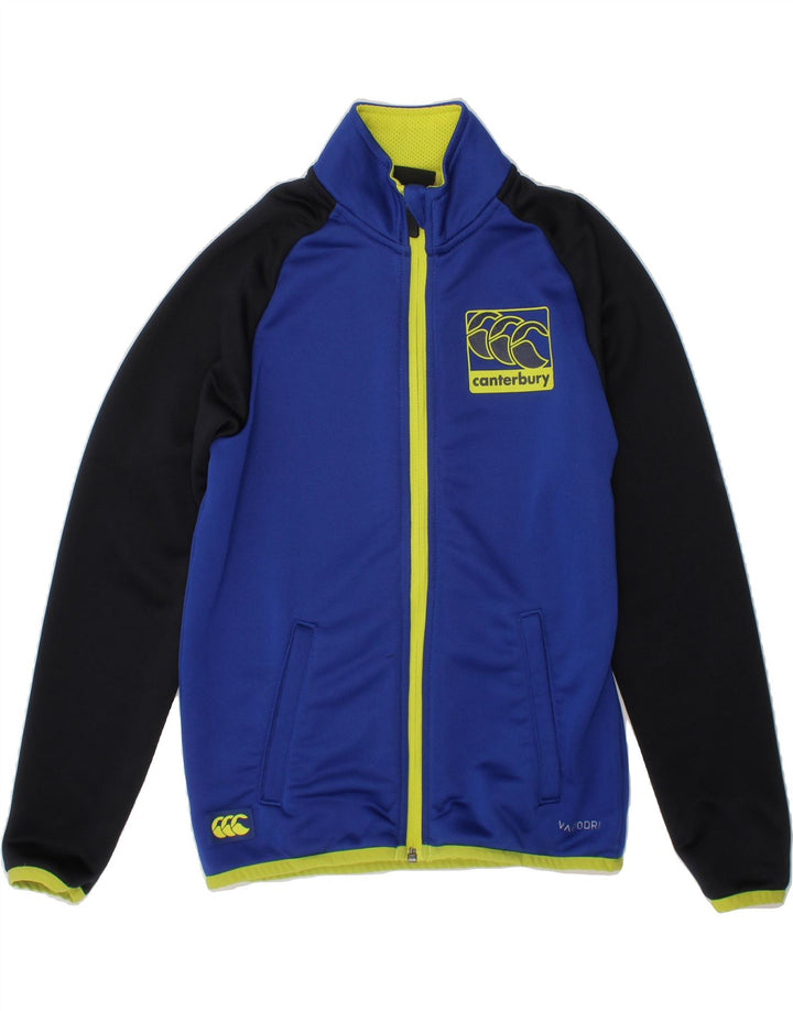 CANTERBURY Boys Tracksuit Top Jacket 7-8 Years Blue Colourblock Polyester Vintage Canterbury and Second-Hand Canterbury from Messina Hembry 