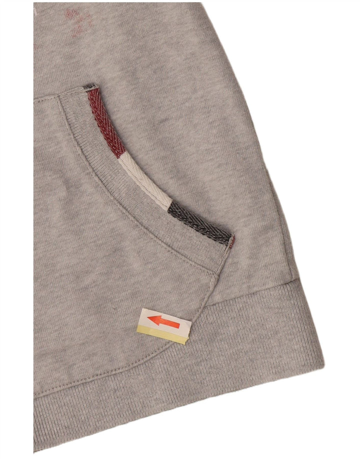 NAPAPIJRI Jungen-Trainingsanzugoberteil mit Grafik, 9–10 Jahre, graue Baumwolle