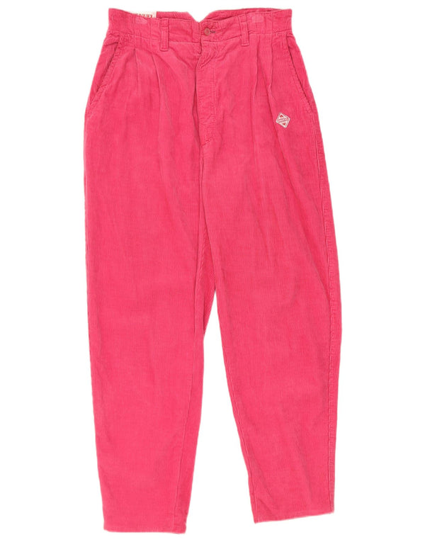 Vintage Damen-Hose aus Cord mit hoher Taille, W26, L25, Rosa