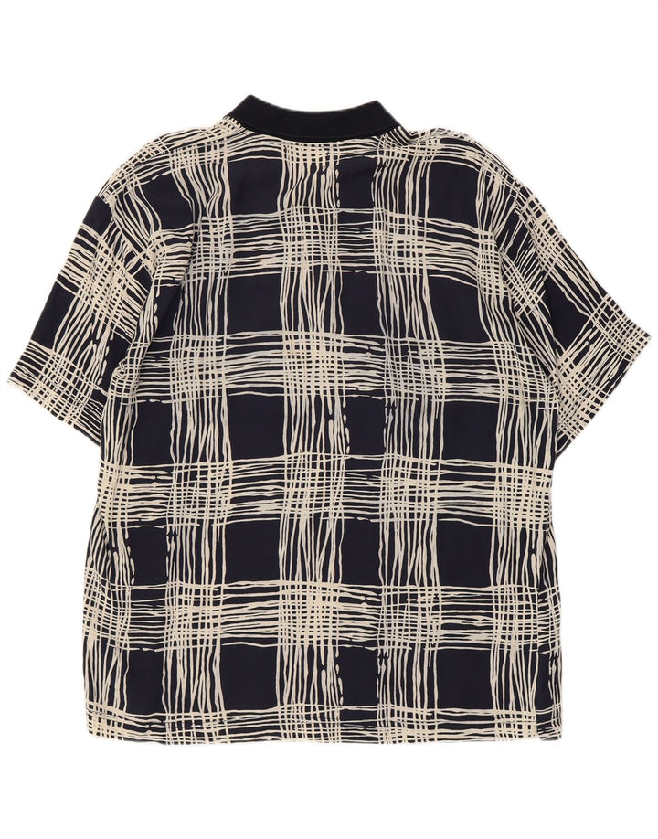 Suspense Herren Kurzarm-Pulloverhemd, groß, marineblau, kariert, Viskose