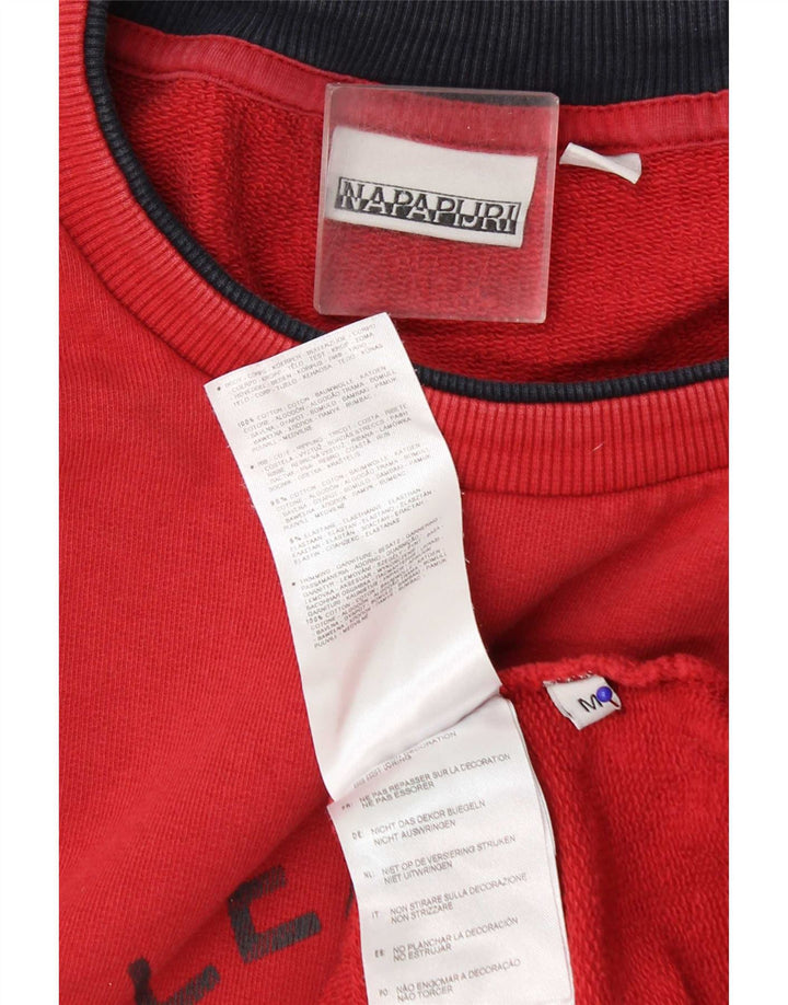 Napapijri Herren-Sweatshirt mit Grafik, mittelrote Baumwolle