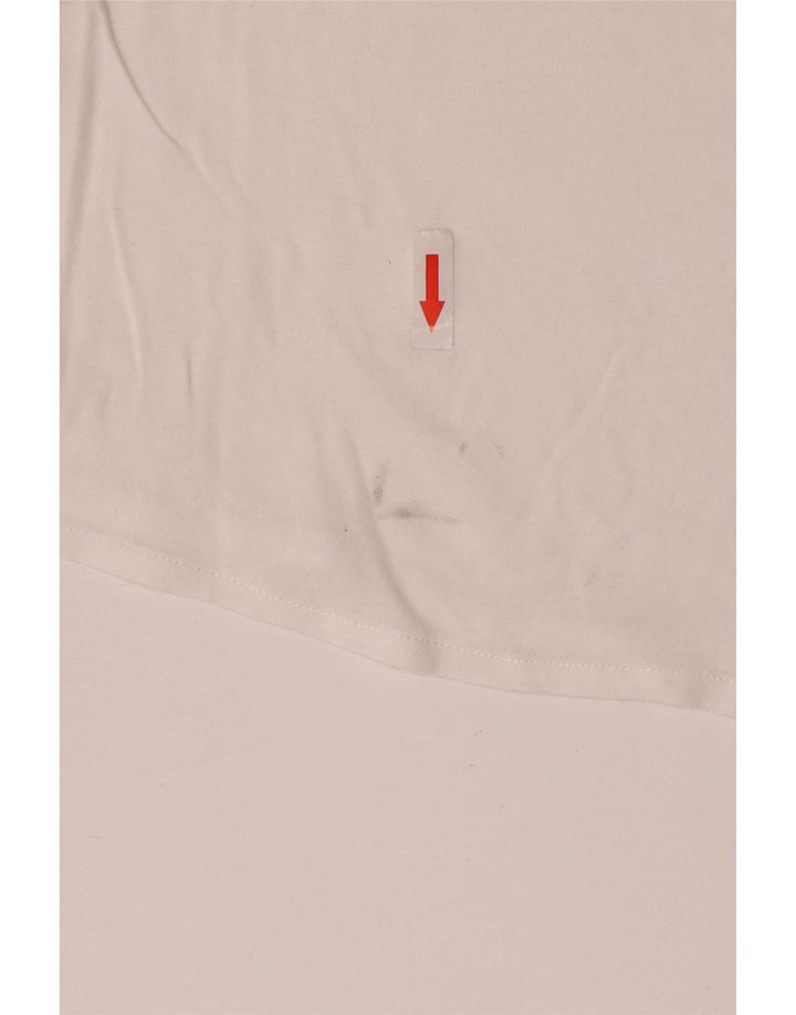 Massimo Dutti Damen Durchsichtiges Top Langarm UK 12 Mittelweiß Lyocell