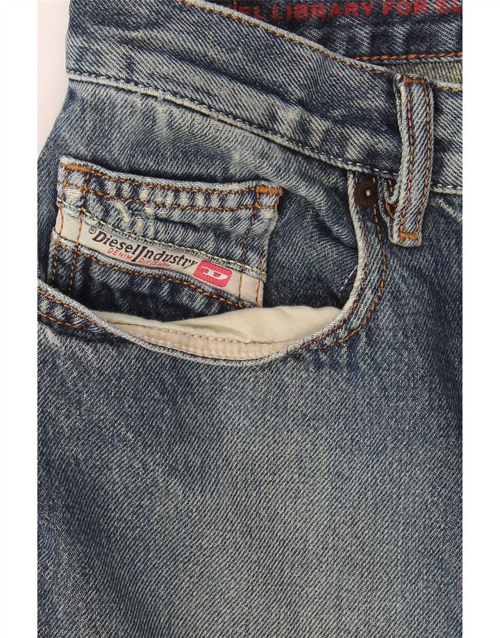 Diesel Herren Straight Jeans W32 L30 Blaue Baumwolle