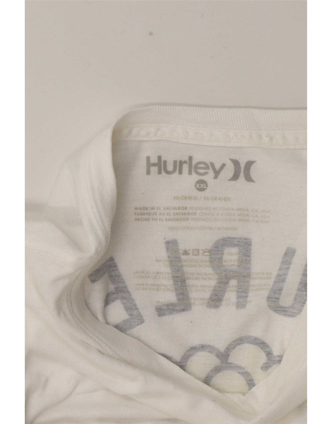 Hurley Herren Grafik T-Shirt Top 2XL Weiße Baumwolle