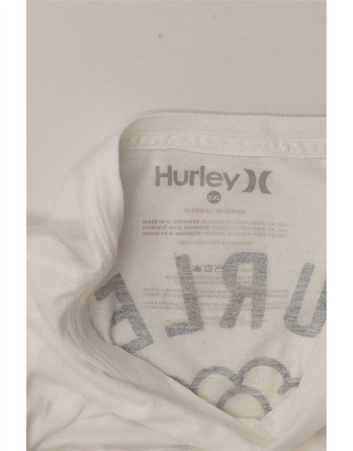 Hurley Herren Grafik T-Shirt Top 2XL Weiße Baumwolle