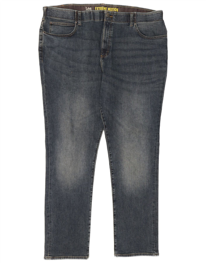 Lee Herren Extreme Motion Straight Jeans W46 L34 Blaue Baumwolle