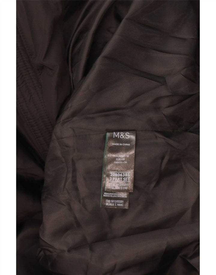 Marks & Spencer Wattierte Damenjacke mit Kapuze, UK 18, XL, Schwarz, Polyester