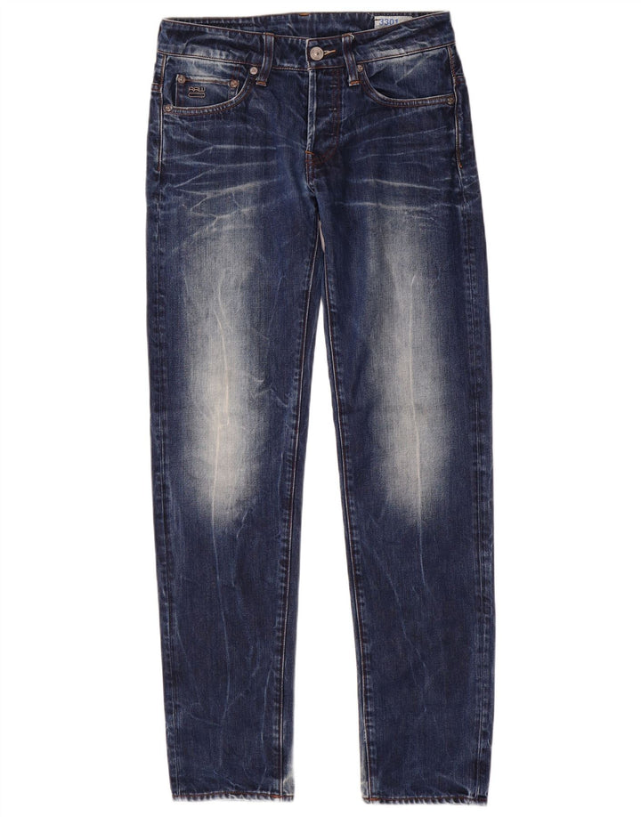 G-Star Herren 3301 Slim Jeans W28 L32 Blaue Baumwolle