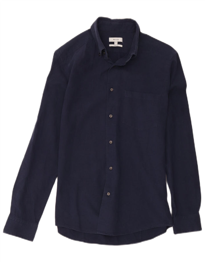 Reiss Slim-Fit-Hemd für Herren, Größe S, Marineblau