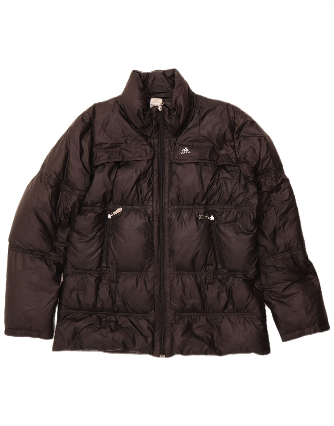 Adidas Damen Wattierte Jacke UK 16 Large Schwarz Polyester