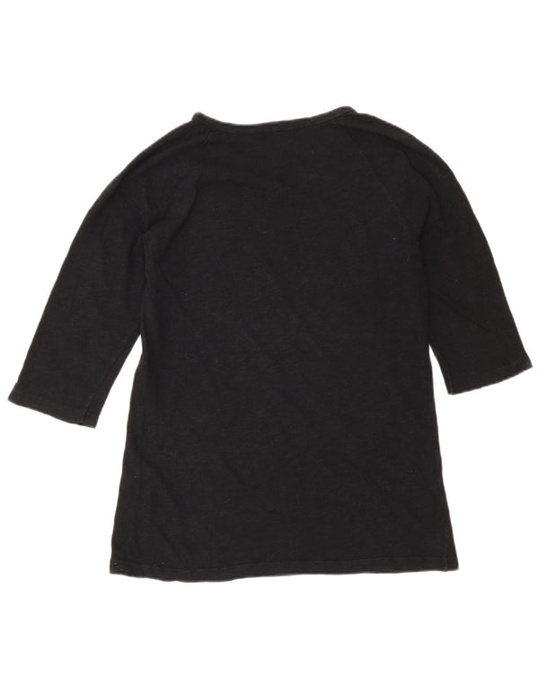 Zara Damen Top 3/4 Ärmel UK 10 Small Schwarz