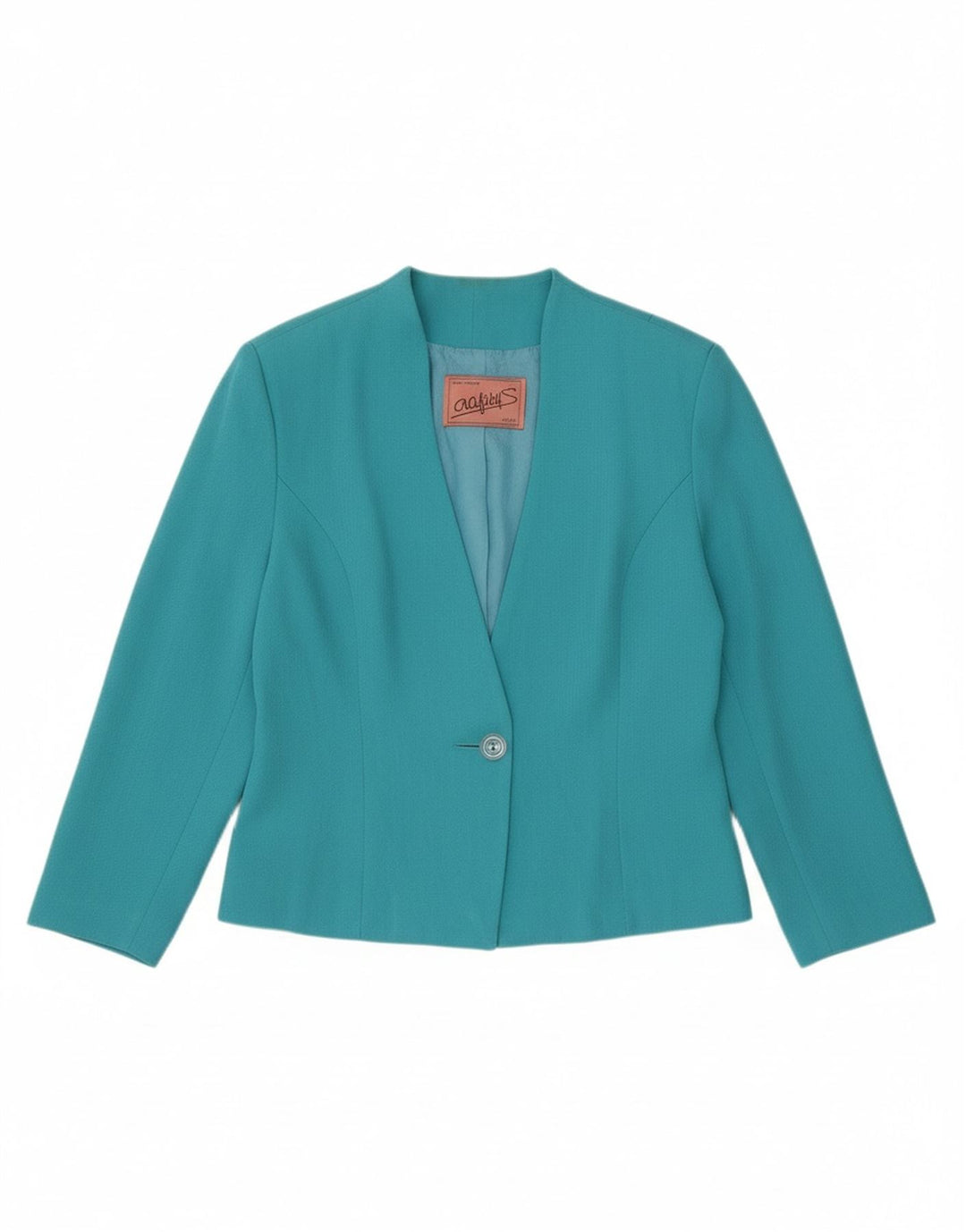 VINTAGE Womens 1 Button Blazer Jacket UK 10 Small Blue