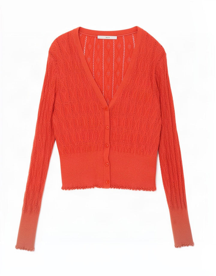 Oasis Damen-Strickjacke in Übergröße, UK 14, mittelorange Baumwolle