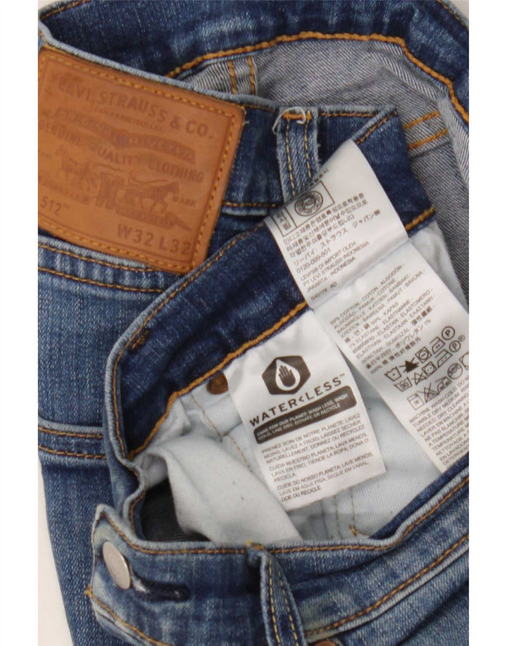 Levi's Herren 512 Slim Jeans W32 L32 Blaue Baumwolle
