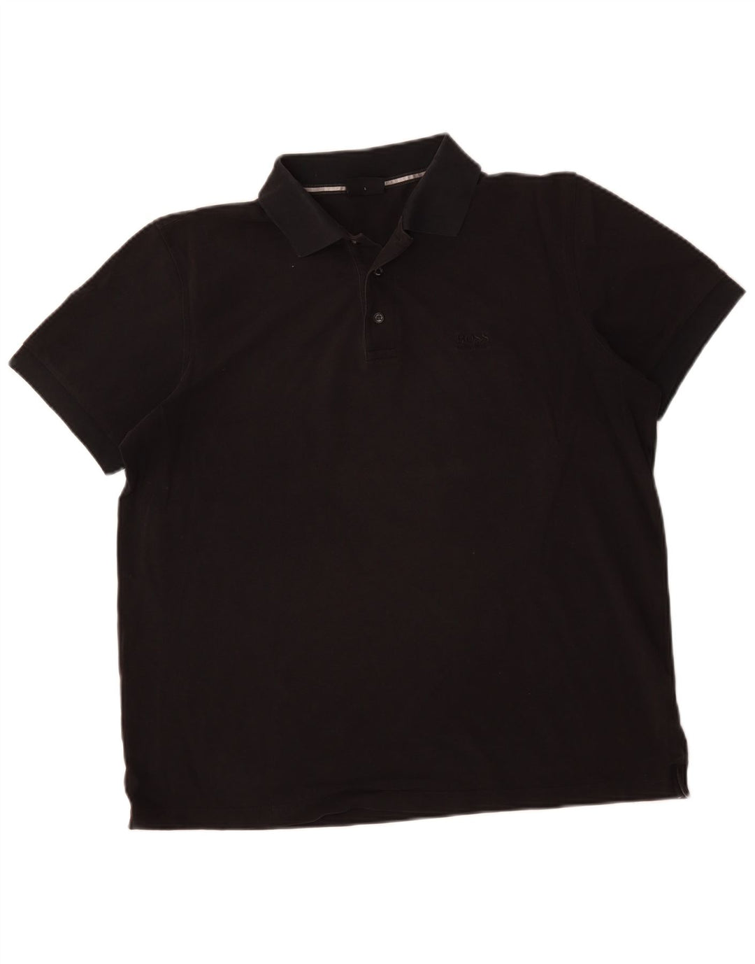 HUGO BOSS Herren Poloshirt Große schwarze Baumwolle