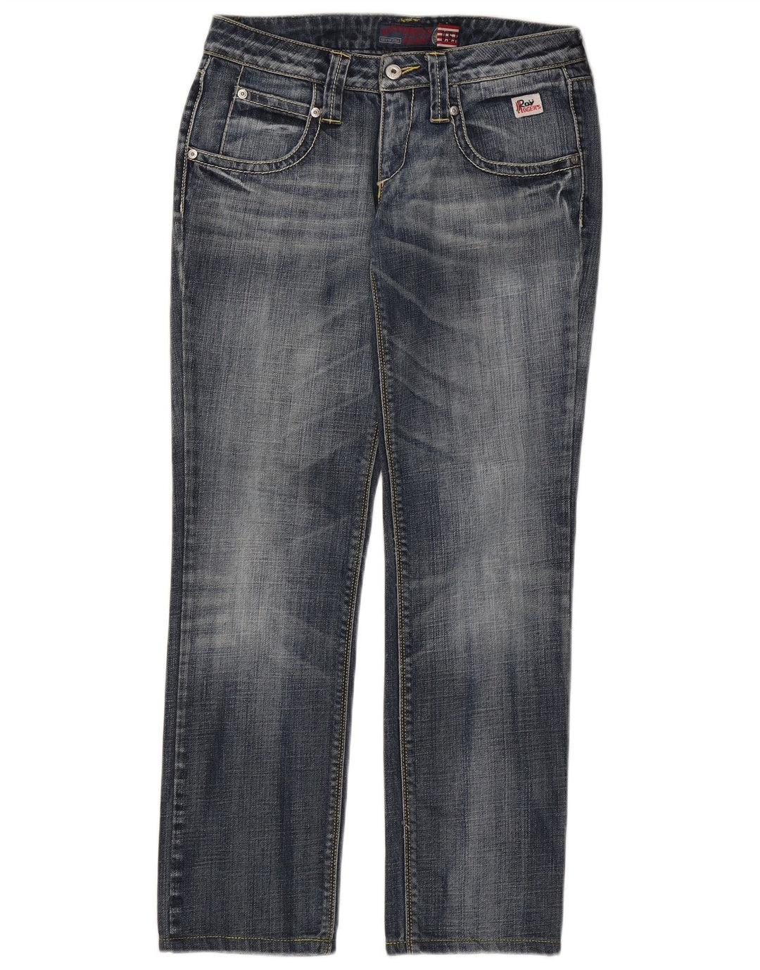 Roy Rogers Damen Seven Bell Straight Jeans IT 42 Medium W28 L29 Blau