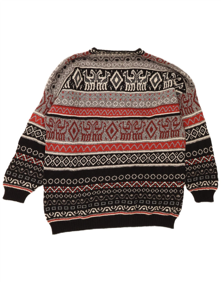 Stefanel Herren-Pullover mit Rundhalsausschnitt, groß, mehrfarbig, Fair Isle