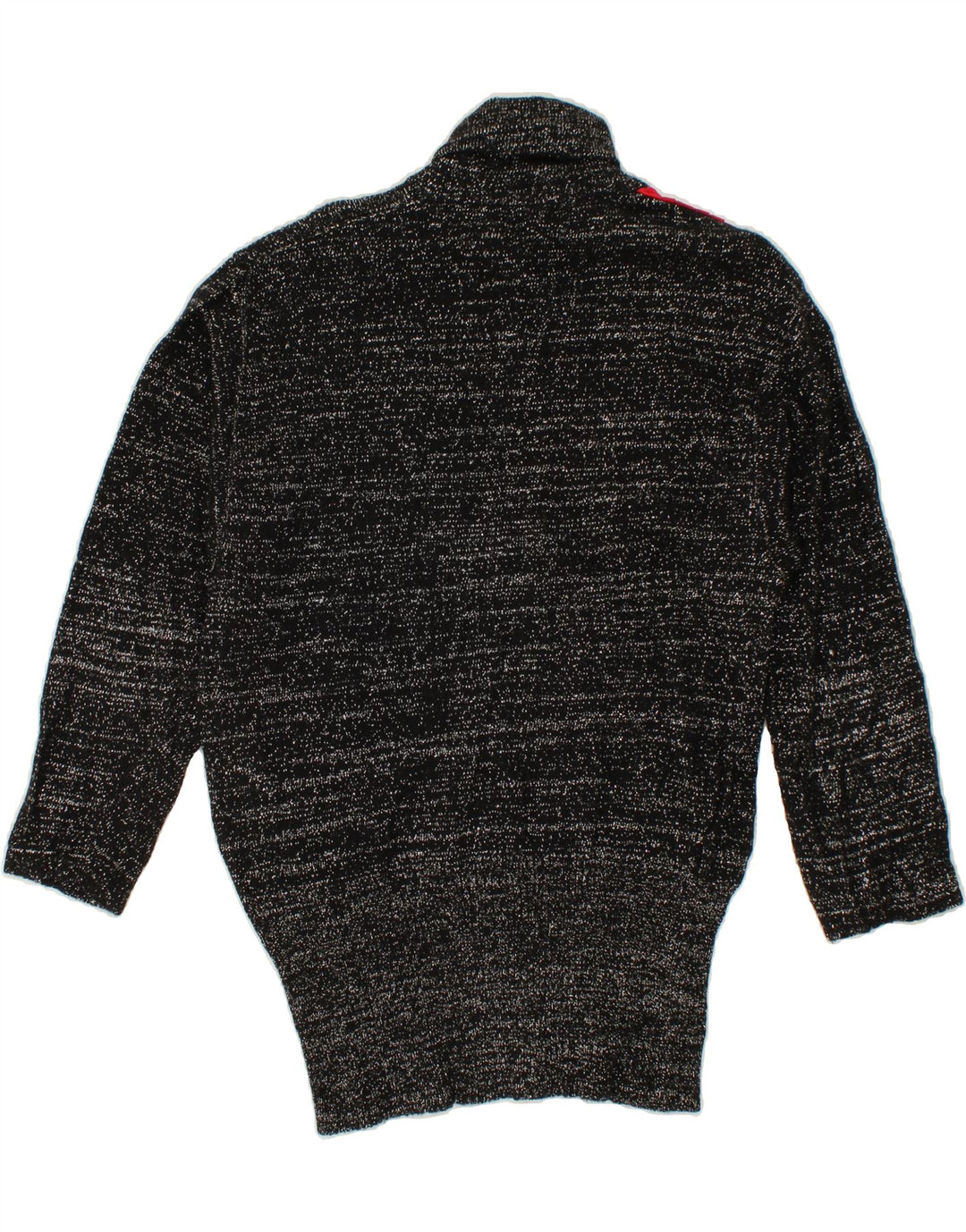 VINTAGE Womens Shawl Neck Jumper Sweater IT 44 Medium Black Colourblock Vintage Vintage and Second-Hand Vintage from Messina Hembry 
