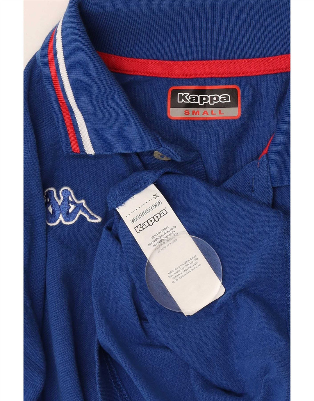 Kappa Herren-Poloshirt, klein, blau gestreift, Baumwolle