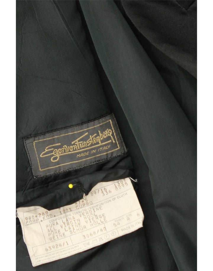 Egon Von Furstenberg Herren UK 40 Large W32 L32 Schwarze Schurwolle