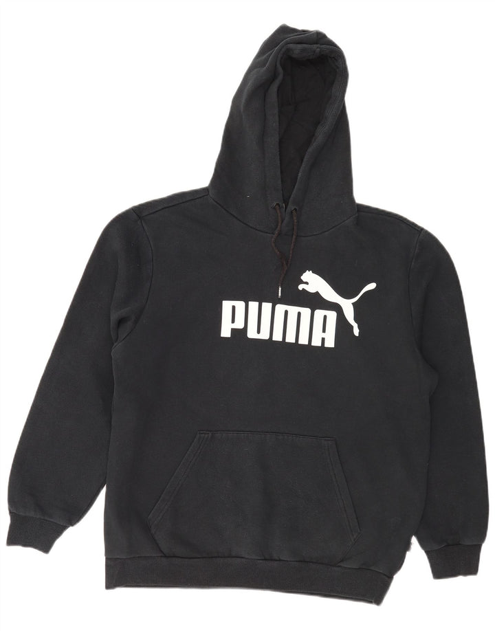 Puma Herren Grafik-Hoodie-Pullover aus mittelschwarzer Baumwolle