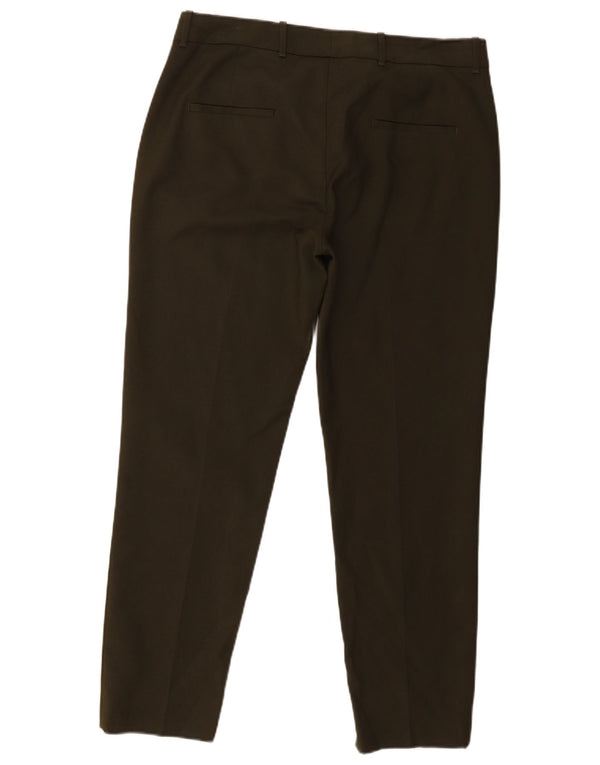 Zara Damen Tapered Chino-Hose, Größe L, W30, L28, Khaki, Baumwolle