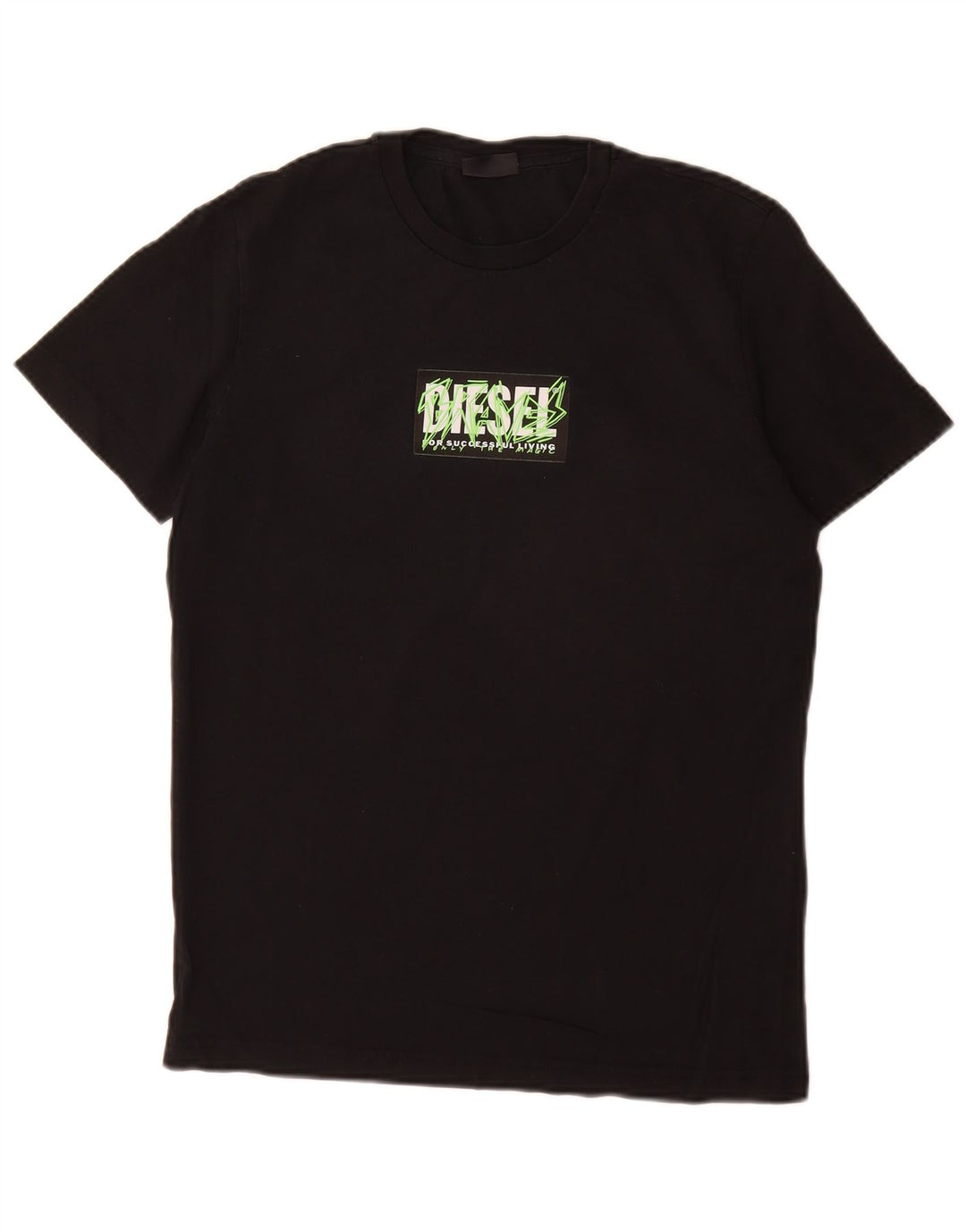 Diesel Herren-T-Shirt mit Grafik, Größe S, schwarze Baumwolle