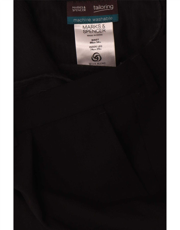 Maßgeschneiderte Herren-Anzughose von Marks & Spencer, W34, L29, Schwarz, Polyester