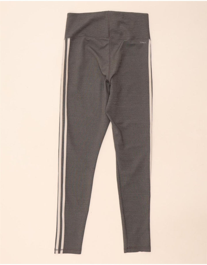 Adidas Damen Climalite Leggings UK 12/14 Mittelgraues Polyester